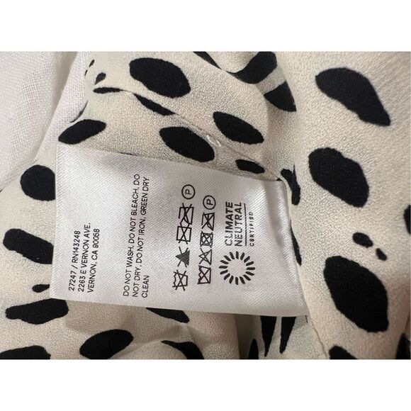 Reformation Women's Cream Black Cheetah Print Ellora Top Size 0 NWOT - Picture 7 of 7